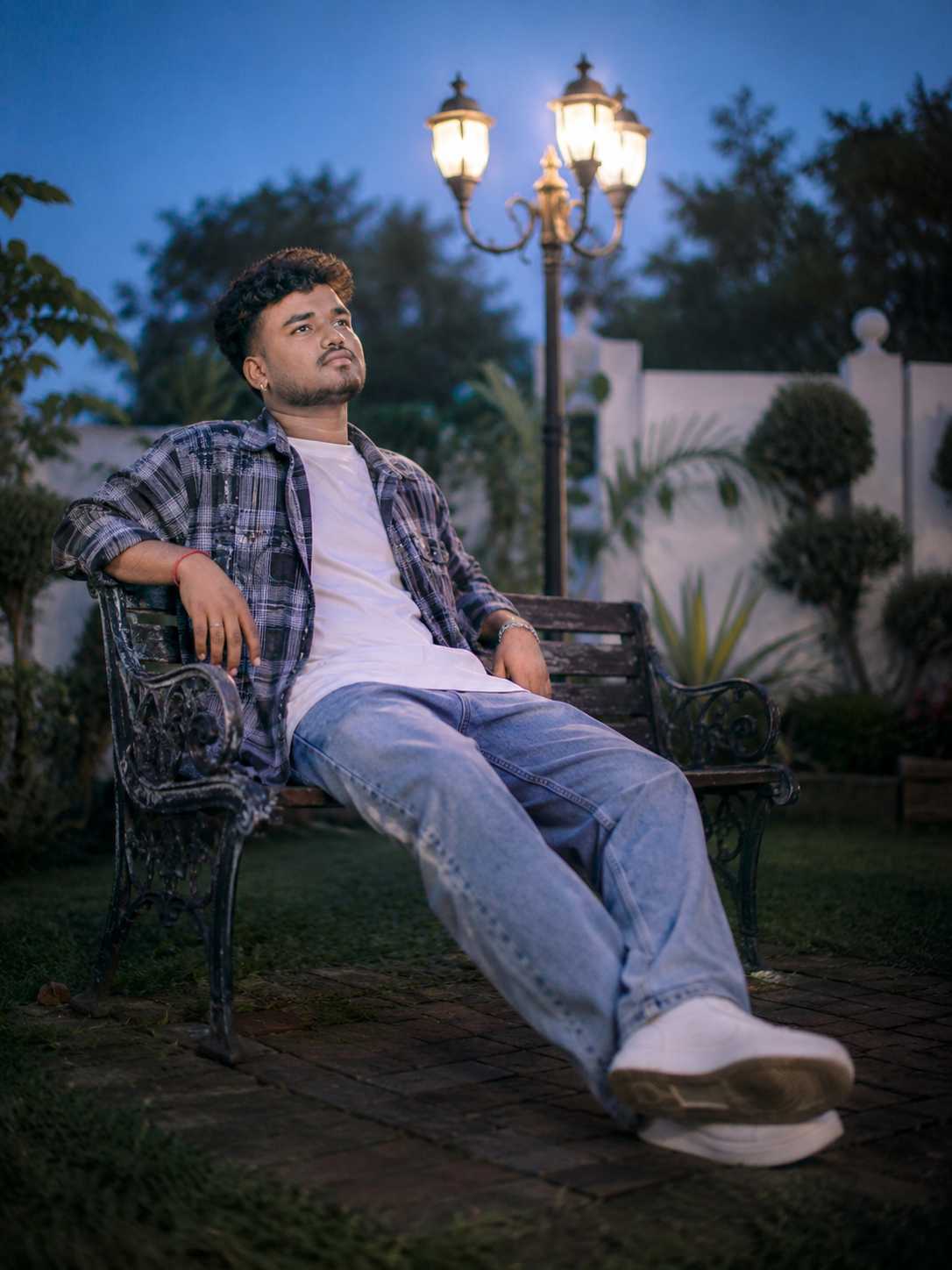 Park Bench Portrait AI Prompt